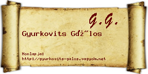 Gyurkovits Gálos névjegykártya